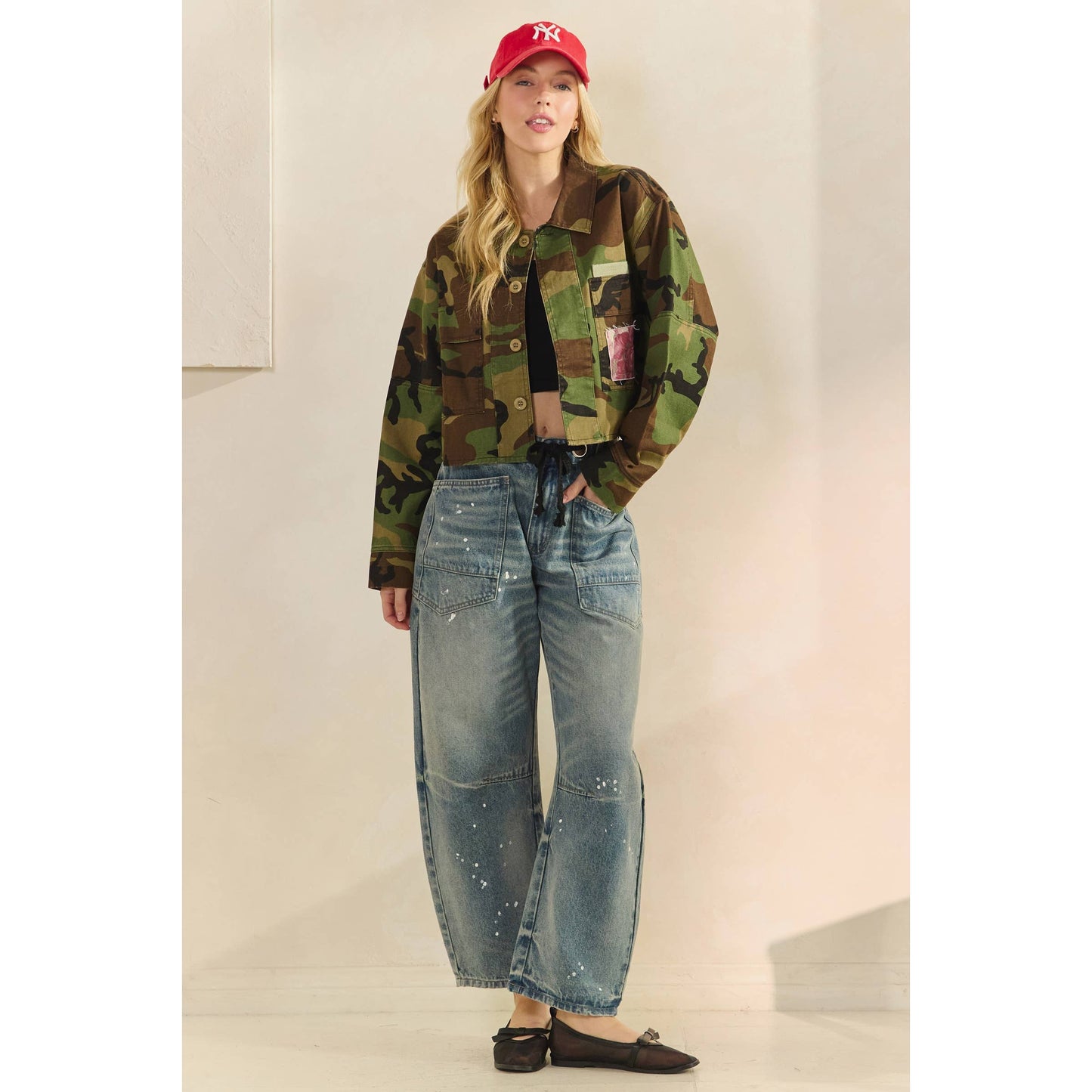 Camo Floral Contrast Jacket