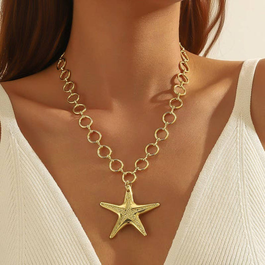 Puff Star Chunky Statement Necklace