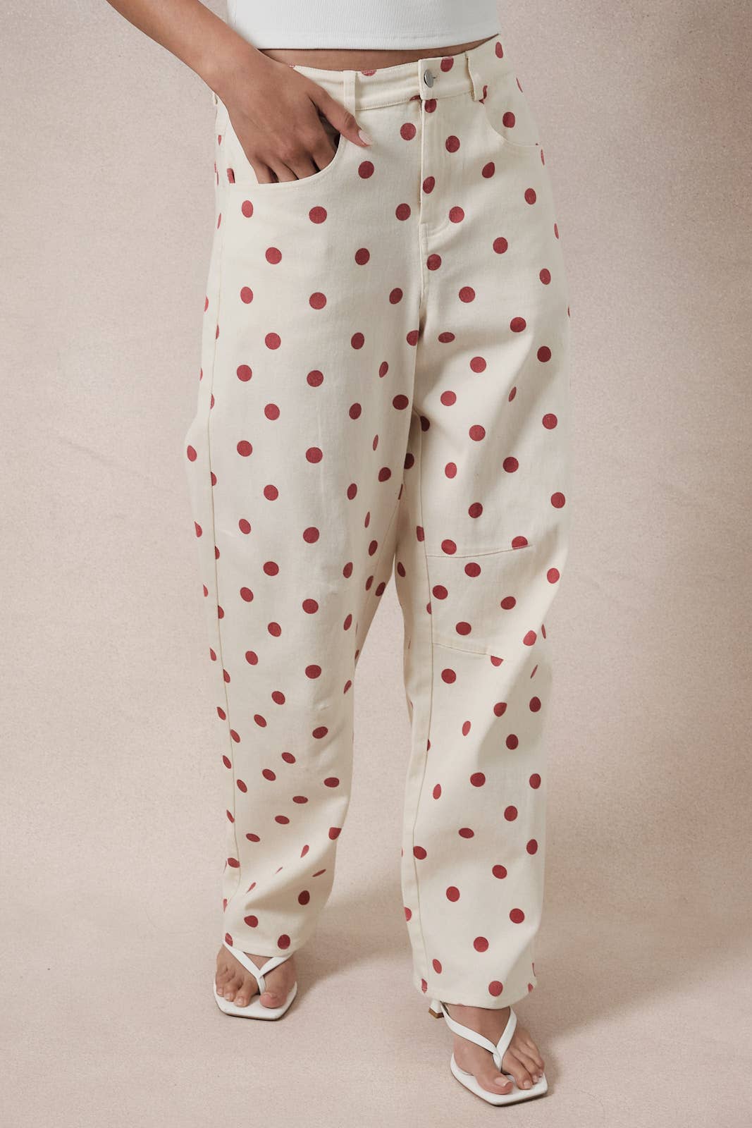 Sweet Spot Barrel Pants - Red