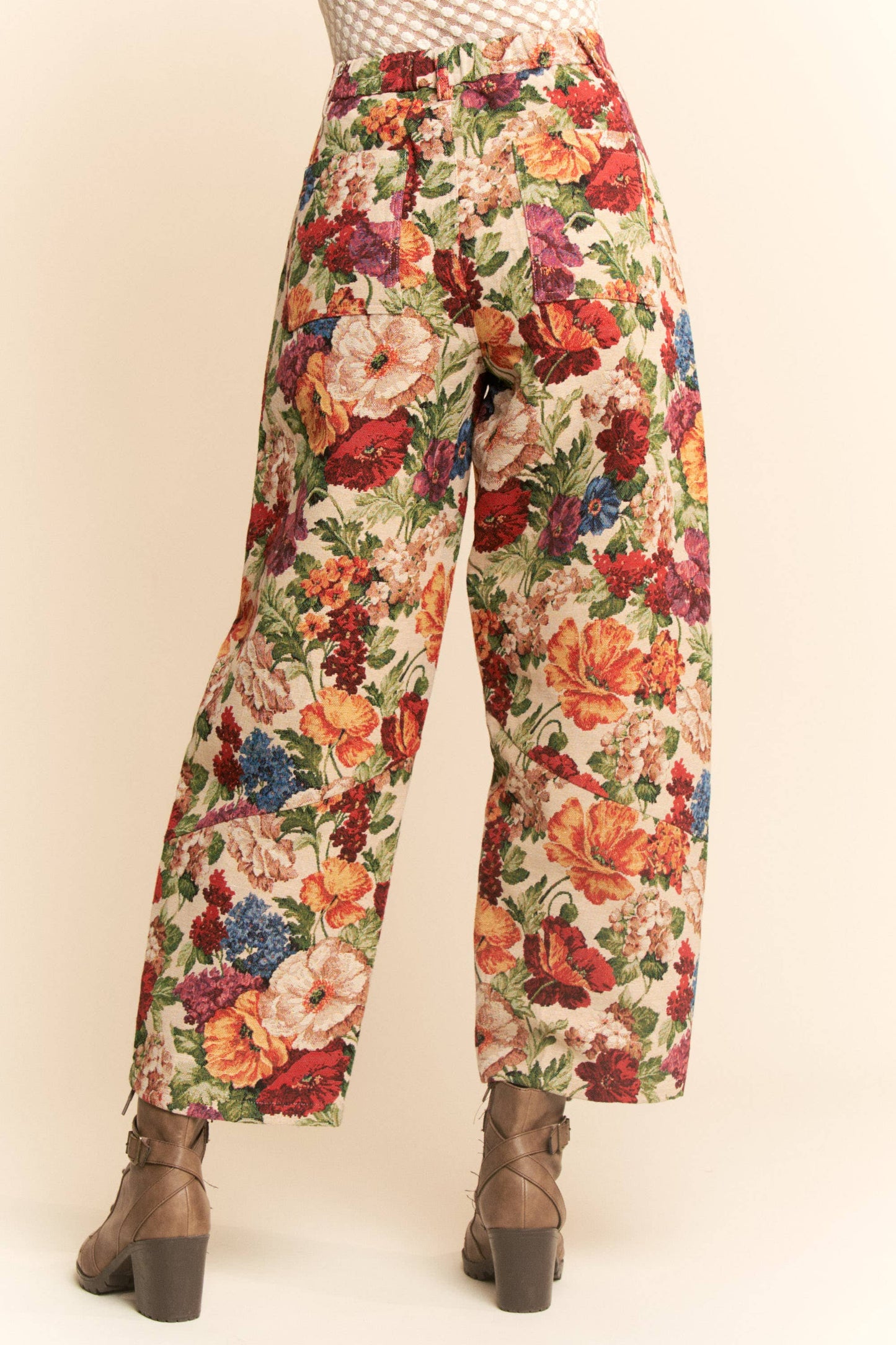 Floral Tapestry Wide Leg Pants