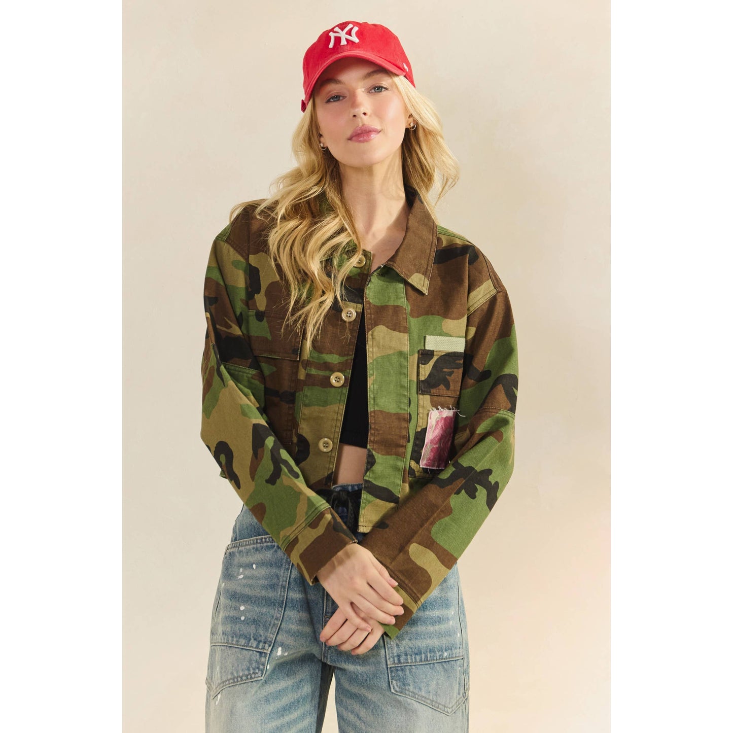 Camo Floral Contrast Jacket