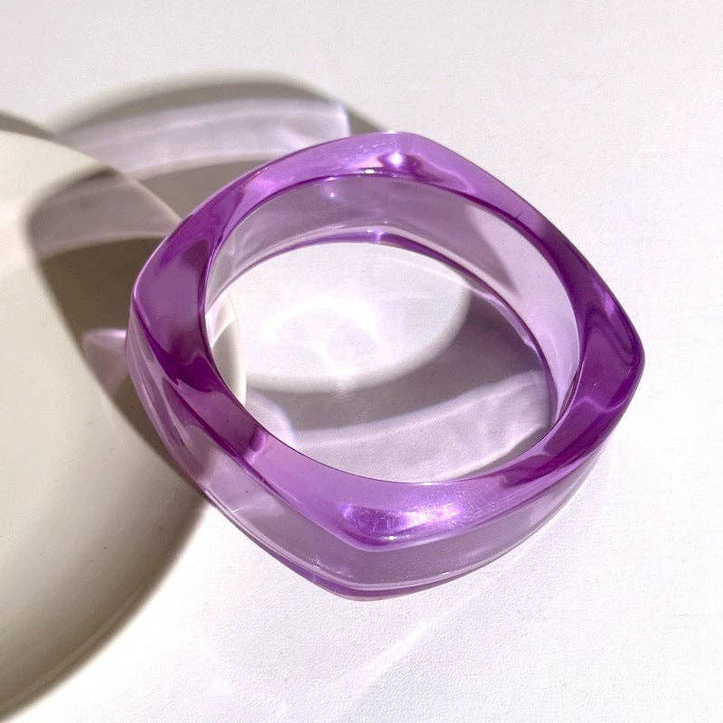 Colorful Holographic Bead Resin Bangle Dopamine N6A225: B03