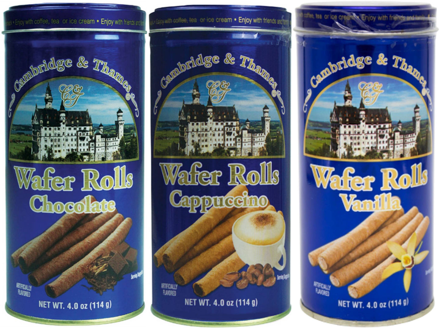 Cambridge & Thames Chocolate Wafer Rolls 4oz: Cappuccino