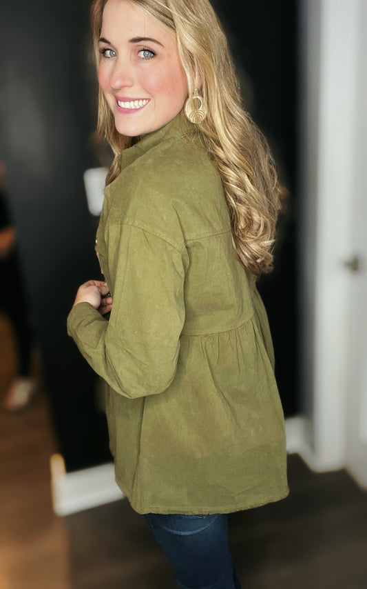 Olive Babydoll Jacket