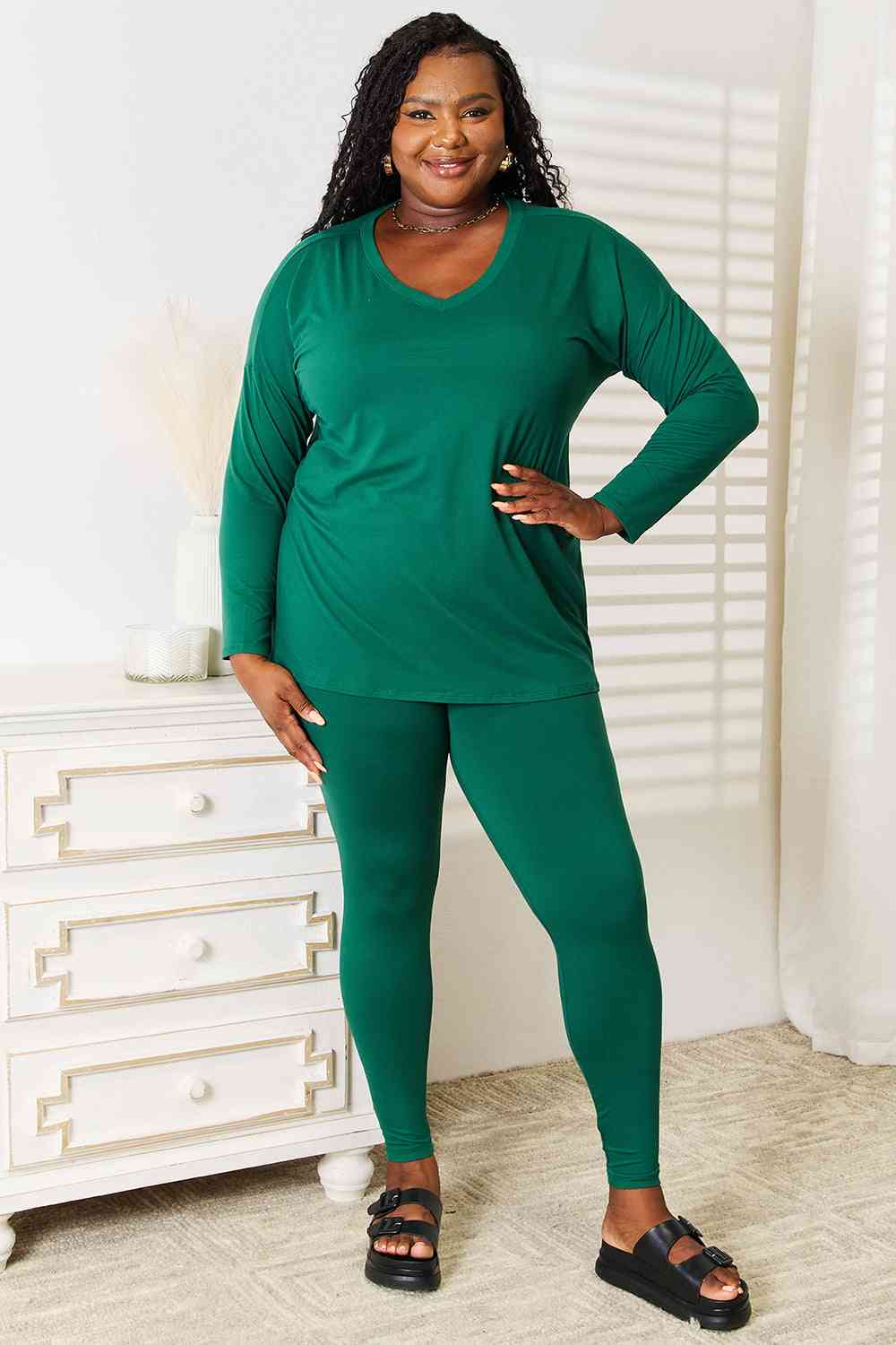 Zenana Holiday Long Sleeve Lounge Set