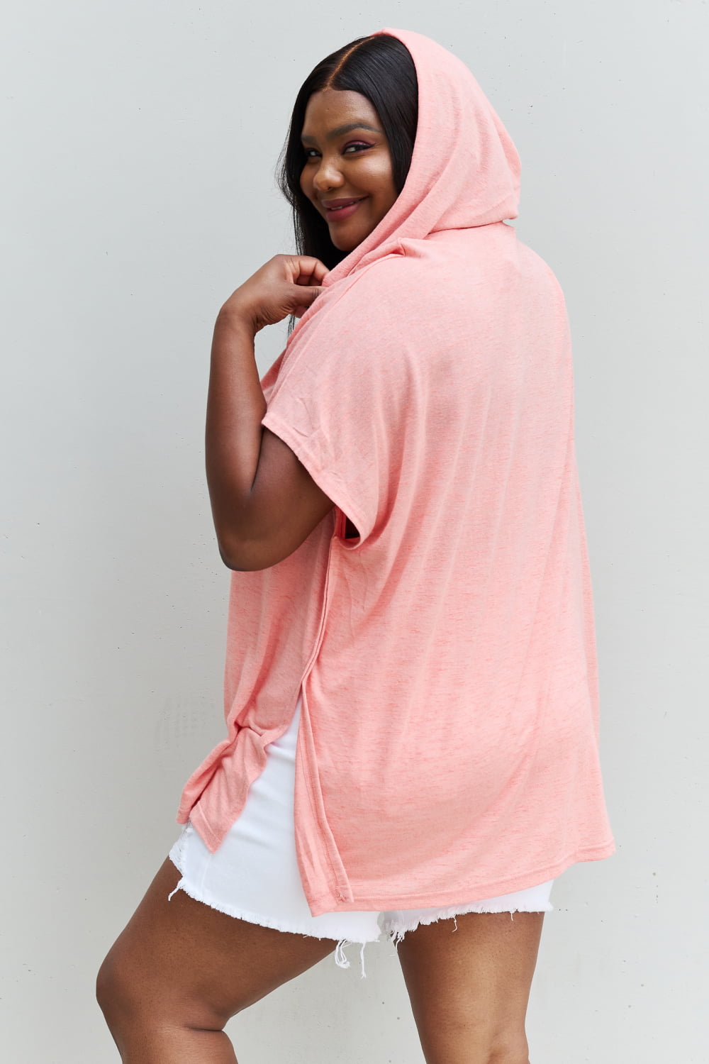 HEYSON Laid Back Full Size Hooded Poncho Top