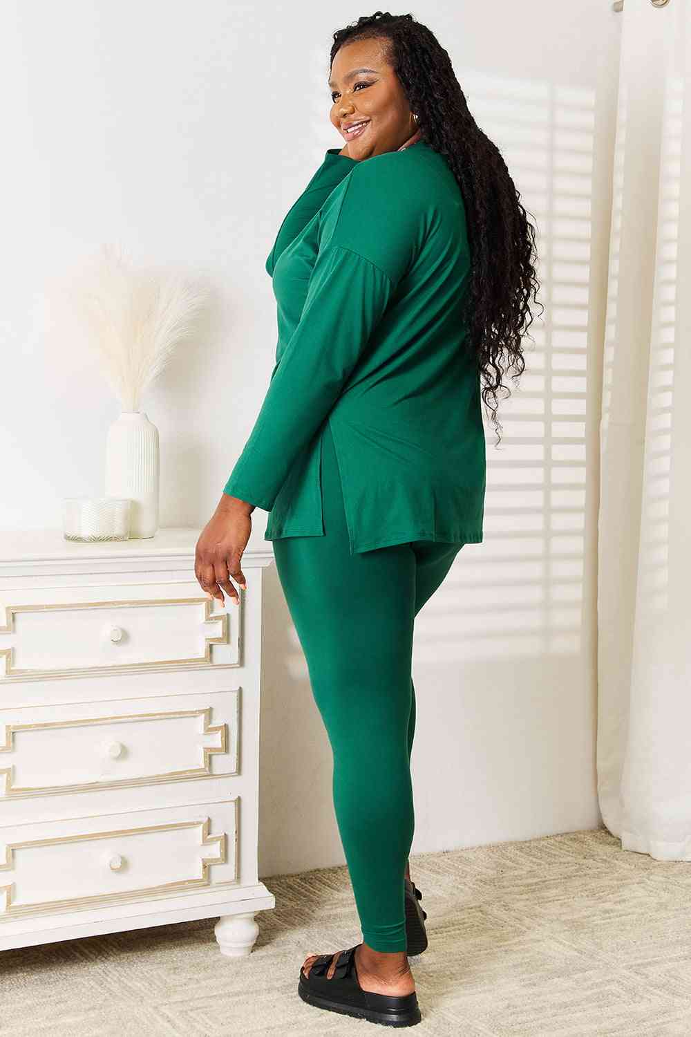 Zenana Holiday Long Sleeve Lounge Set